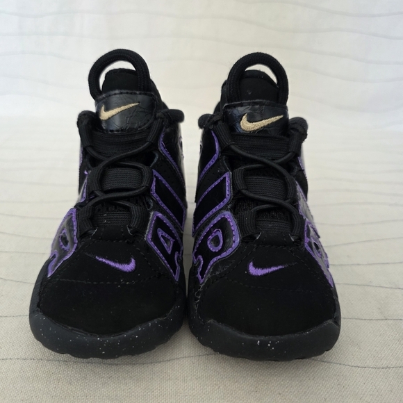 Nike Toddler More Uptempo Black Purple Mid Top Sneakers Shoes Dx5956-001 Size 6C - Picture 4 of 10